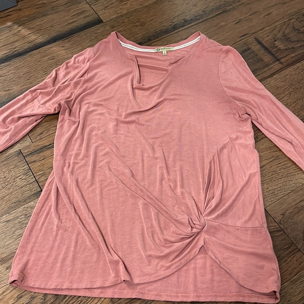 Dusty Rose Flowy Knotted Top - Picture 2 of 6